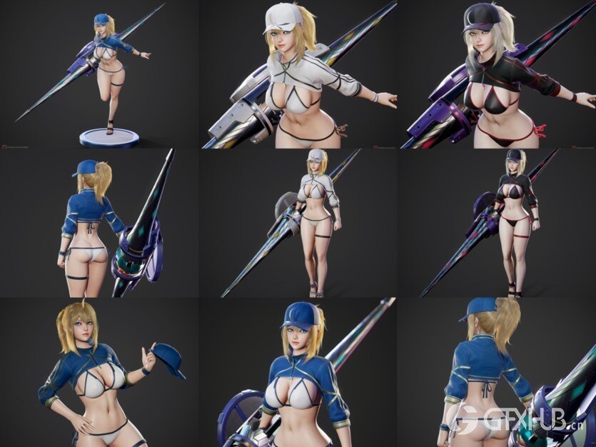 游戏角色神秘女主角3D模型 (格式:BlendMAXFBXMAYAUE4) Mysterious Heroine XX - Game Ready