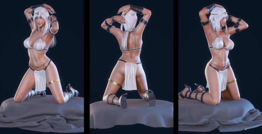 游戏角色古代部落女神3D模型 (格式：BlendMAXFBXMAYAUE4) Ancient Tribal Goddess - Game Ready