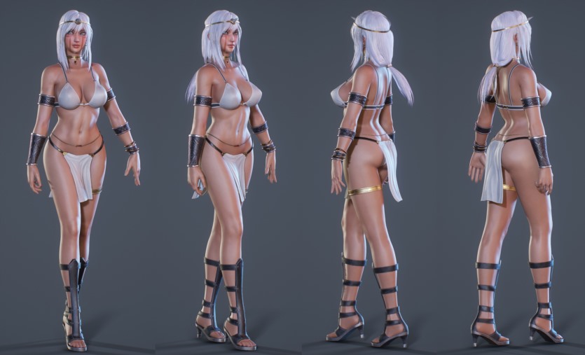 游戏角色古代部落女神3D模型 (格式：BlendMAXFBXMAYAUE4) Ancient Tribal Goddess - Game Ready