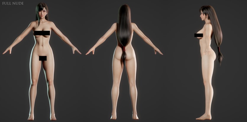 游戏角色3D模型 (格式：BlendMAXFBXMAYAUE4) Tifa Lockhart - Game Ready