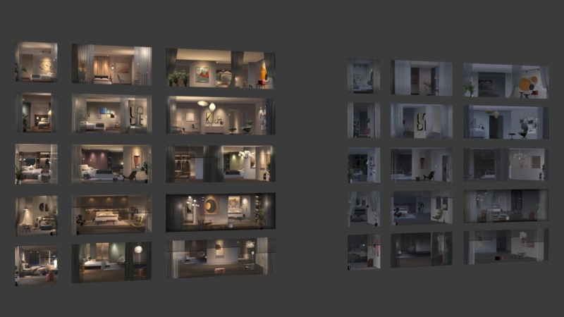 EXROSL3D透视贴图 wParallax Bundle 2 One-Click-Interiors for Archviz