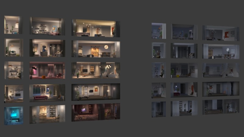 EXROSL3D透视贴图 wParallax Bundle 2 One-Click-Interiors for Archviz