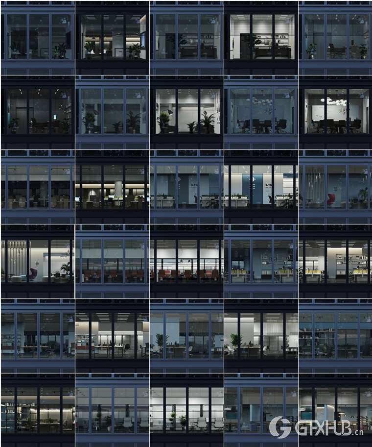 店铺房间办公室EXR贴图su模型Enscape 3D透视贴图