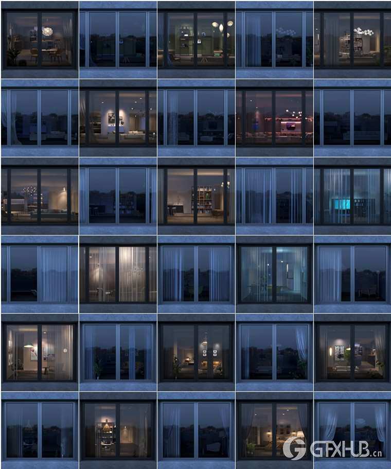 店铺房间办公室EXR贴图su模型Enscape 3D透视贴图