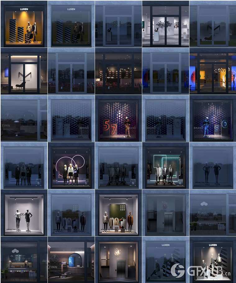 店铺房间办公室EXR贴图su模型Enscape 3D透视贴图