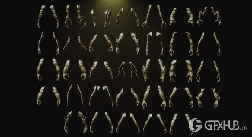 33个角色和生物手臂 ARMS - 33 Character & Creature arms Zbrush Insertmesh Brush