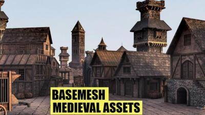 中世纪房屋建筑3D模型(MAX/FBX格式) ArtStation – BaseMesh 89 MEDIEVAL Assets+Texture