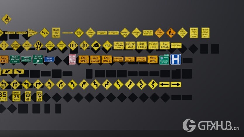 450+ 街道标志Blend模型 Bs Signs - 450+ Street Signs