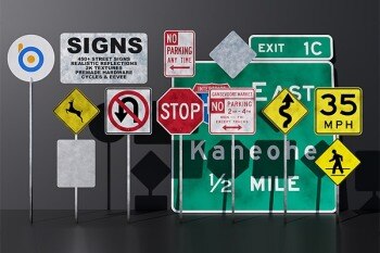 450+ 街道标志Blend模型 Bs Signs – 450+ Street Signs