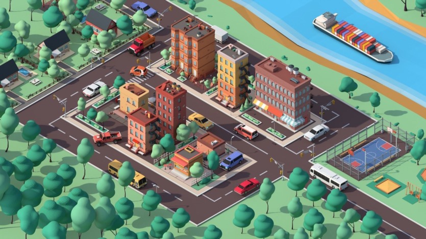 卡通低聚美国梦城市低聚3D模型 Cartoon Low Poly American Dream City Pack Low-poly 3D model