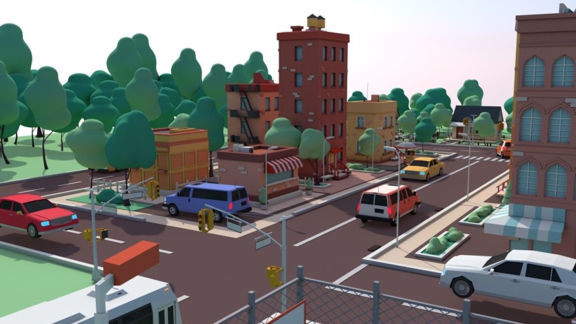 卡通低聚美国梦城市低聚3D模型 Cartoon Low Poly American Dream City Pack Low-poly 3D model