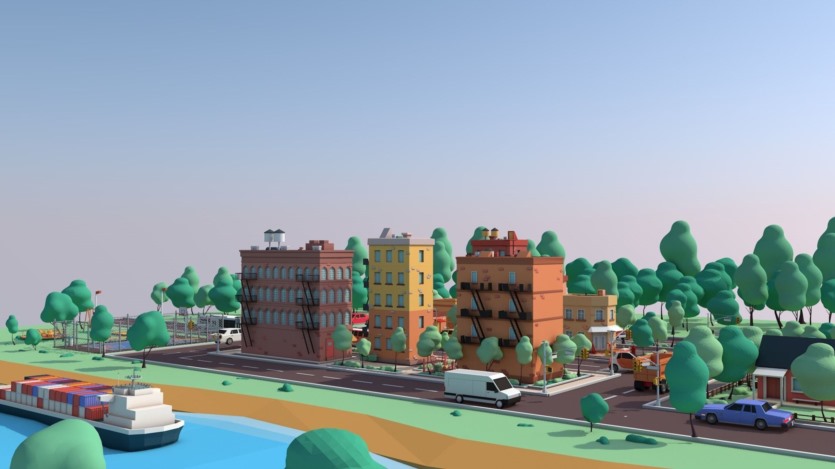 卡通低聚美国梦城市低聚3D模型 Cartoon Low Poly American Dream City Pack Low-poly 3D model