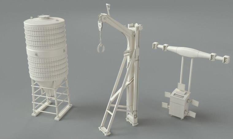 工厂仓库设备3D模型 Kitbash – Factory Units Part 3 – 49 pieces