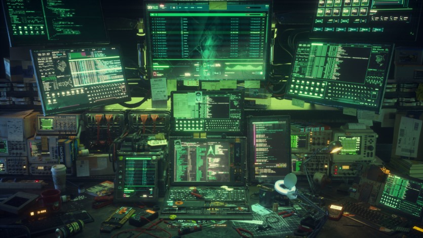 赛博朋克C4d黑客工作区3D模型 Hacking Workspace C4d and Octane 3D model