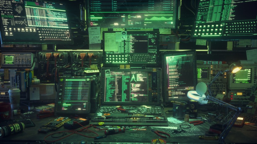 赛博朋克C4d黑客工作区3D模型 Hacking Workspace C4d and Octane 3D model