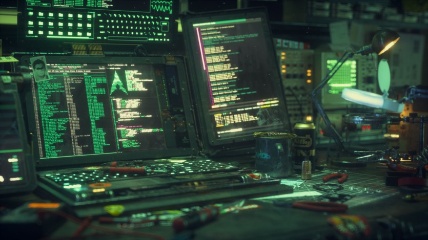 赛博朋克C4d黑客工作区3D模型 Hacking Workspace C4d and Octane 3D model