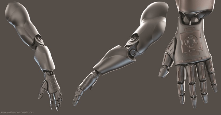 20种独特的机甲手臂3D模型 IMM 20 Scifi Arms KitBash with Uvs