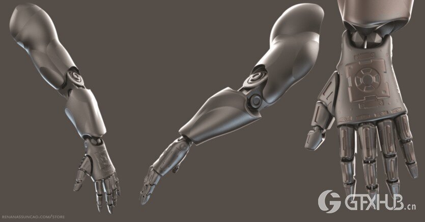 20种独特的机甲手臂3D模型 IMM 20 Scifi Arms KitBash with Uvs