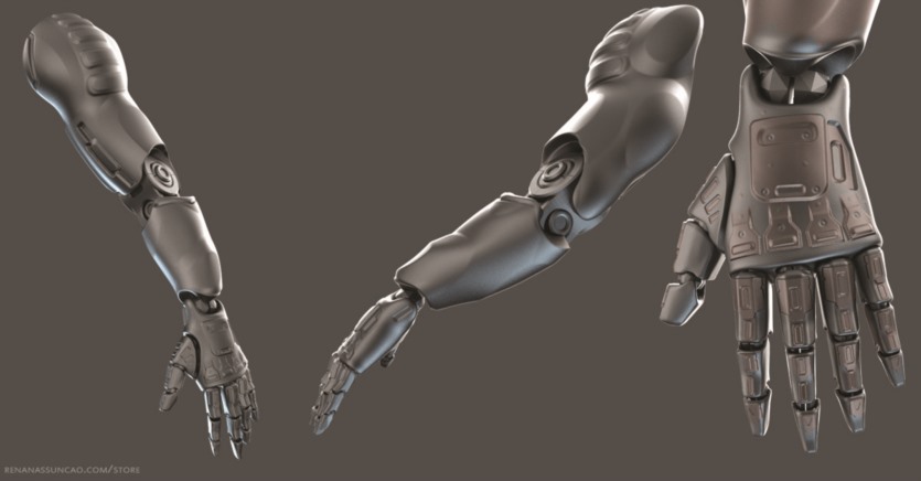 20种独特的机甲手臂3D模型 IMM 20 Scifi Arms KitBash with Uvs