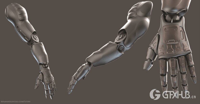 20种独特的机甲手臂3D模型 IMM 20 Scifi Arms KitBash with Uvs