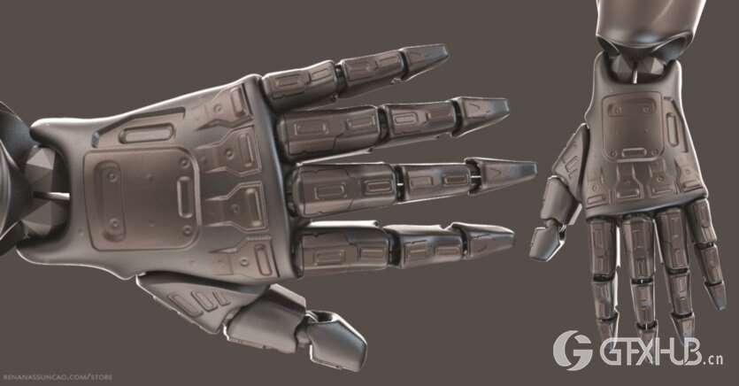 20种独特的机甲手臂3D模型 IMM 20 Scifi Arms KitBash with Uvs