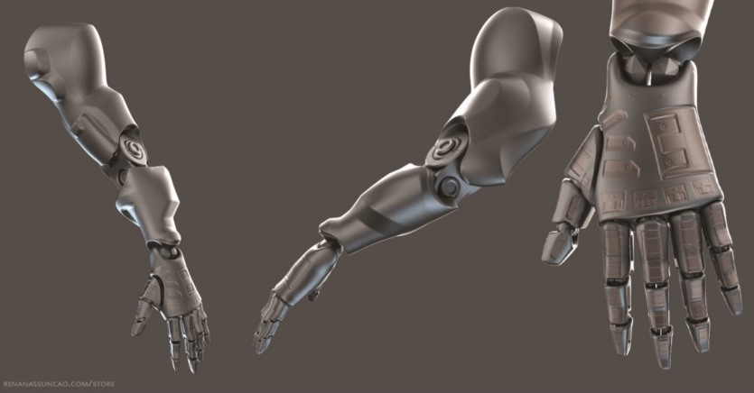 20种独特的机甲手臂3D模型 IMM 20 Scifi Arms KitBash with Uvs