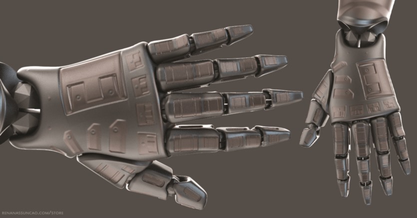 20种独特的机甲手臂3D模型 IMM 20 Scifi Arms KitBash with Uvs