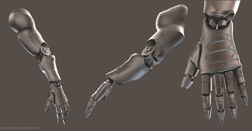 20种独特的机甲手臂3D模型 IMM 20 Scifi Arms KitBash with Uvs