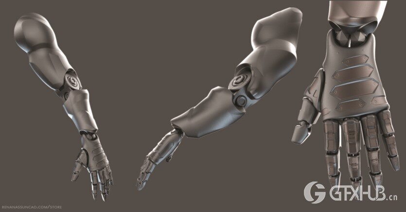 20种独特的机甲手臂3D模型 IMM 20 Scifi Arms KitBash with Uvs