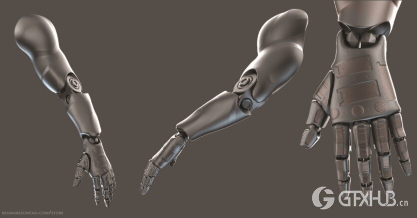 20种独特的机甲手臂3D模型 IMM 20 Scifi Arms KitBash with Uvs