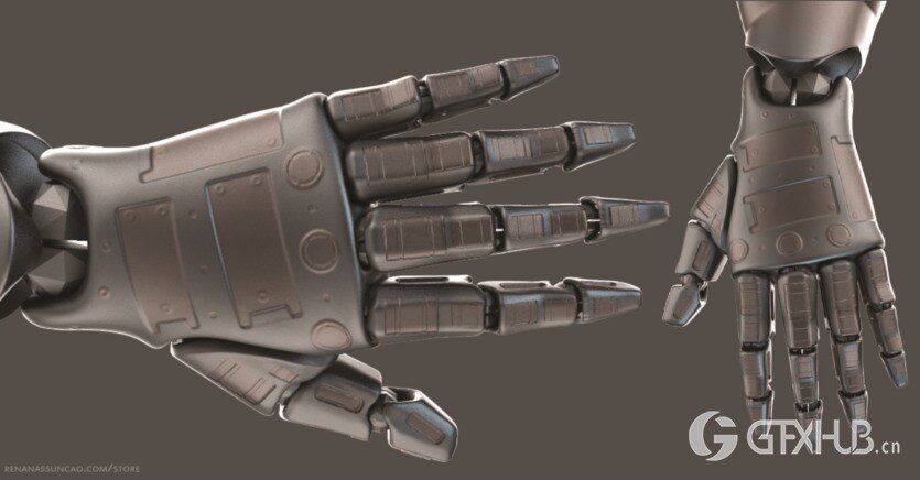 20种独特的机甲手臂3D模型 IMM 20 Scifi Arms KitBash with Uvs