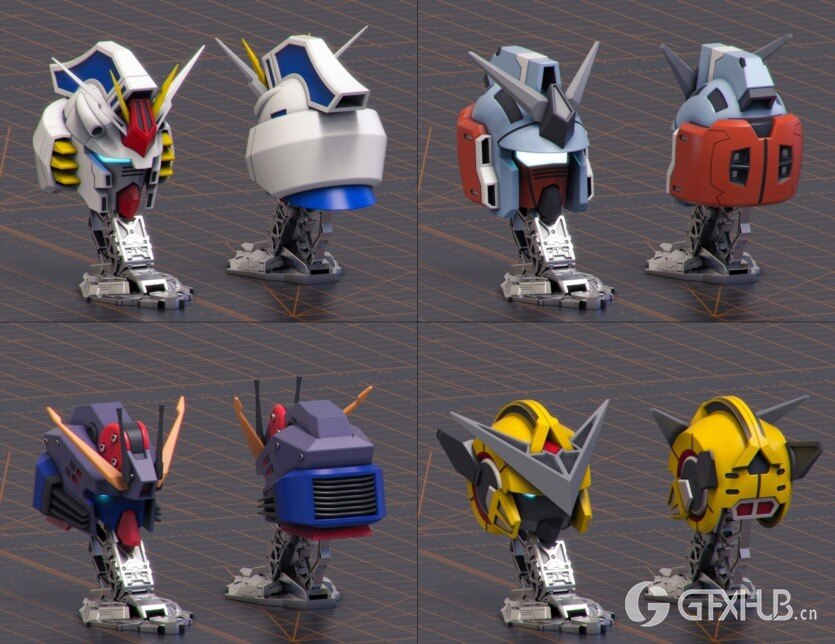 机甲战士硬表面3D模型 Mech Warrior Hard Surface Kitbash 7 of 20