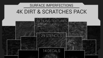 表面缺陷污垢和划痕高光遮罩贴图 Surface Imperfections – Dirt & Scratches Pack
