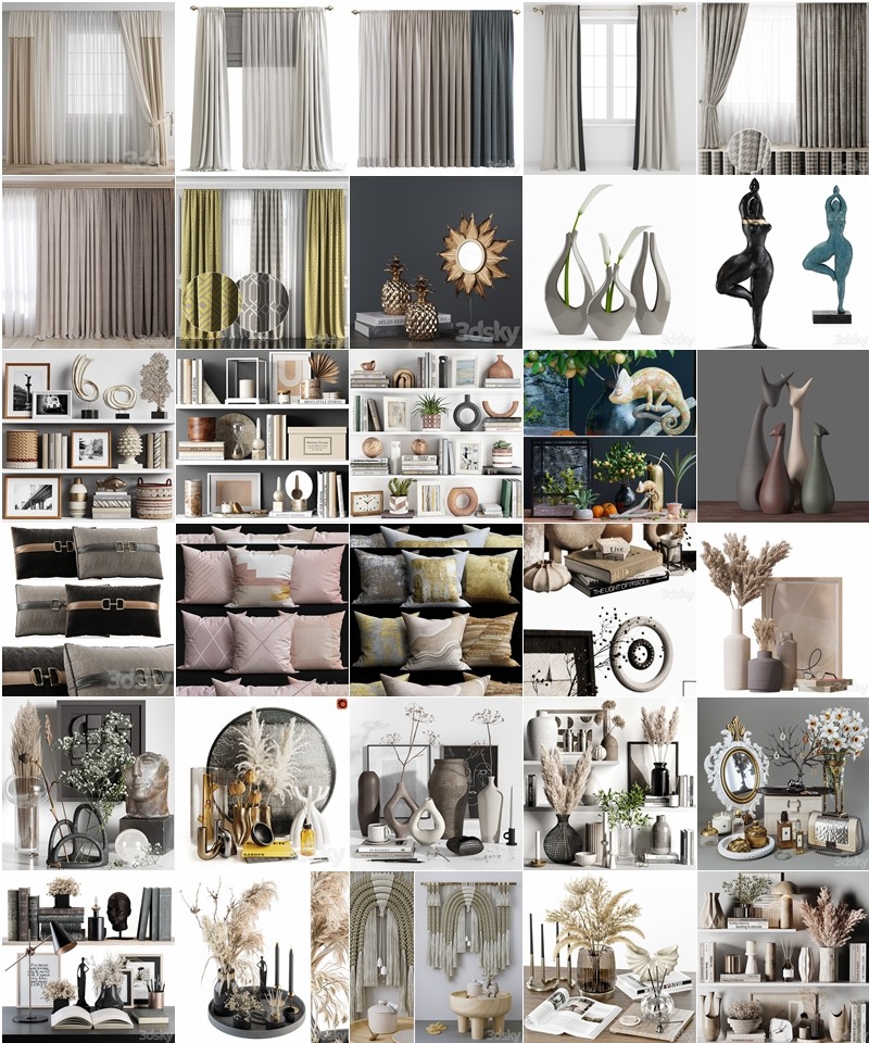3Dsky Pro 陈设装饰摆件3D模型合集 3Dsky Pro decorate 3D Models Collection