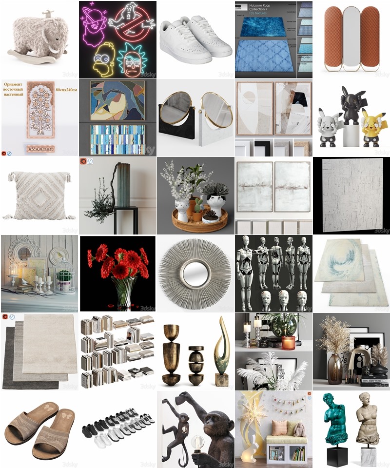 3Dsky Pro 陈设装饰摆件3D模型合集 3Dsky Pro decorate 3D Models Collection