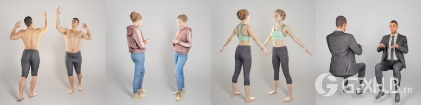 40个3D人物模型合集 Deep3dstudio 3D Model People Collection