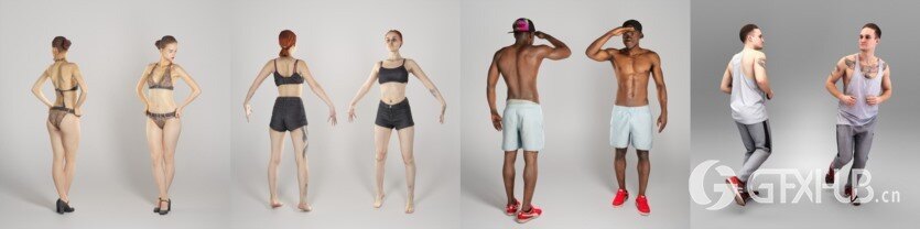 40个3D人物模型合集 Deep3dstudio 3D Model People Collection