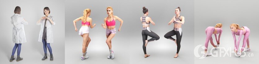 40个3D人物模型合集 Deep3dstudio 3D Model People Collection