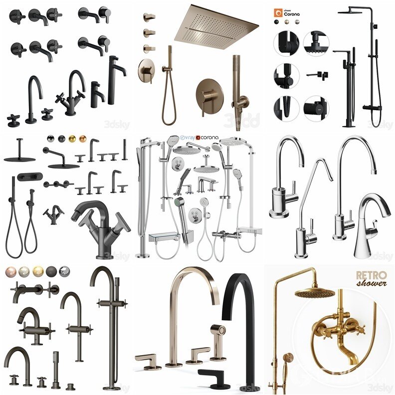 3Dsky Pro 浴室用品3D模型合集 3Dsky Pro Bathroom 3D Model Collection