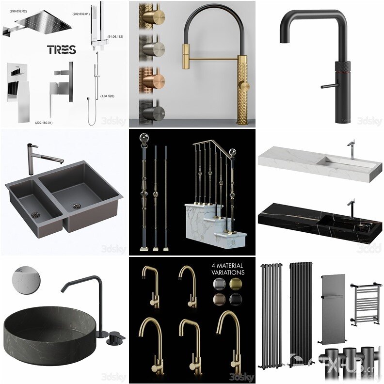 3Dsky Pro 浴室用品3D模型合集 3Dsky Pro Bathroom 3D Model Collection