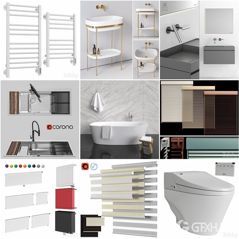 3Dsky Pro 浴室用品3D模型合集 3Dsky Pro Bathroom 3D Model Collection
