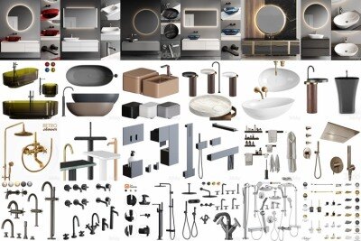 3Dsky Pro 浴室用品3D模型合集 3Dsky Pro Bathroom 3D Model Collection
