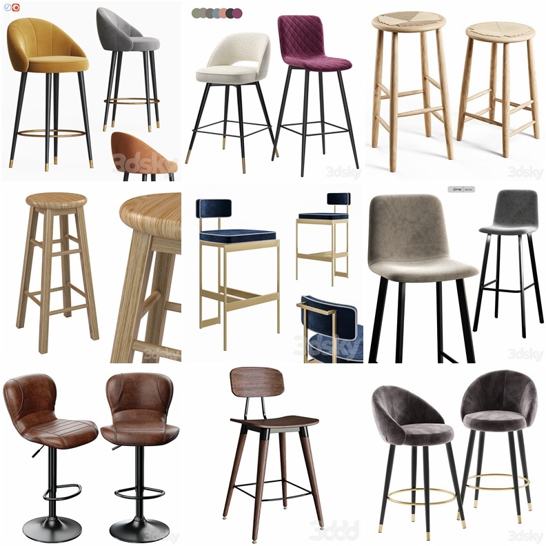 3Dsky Pro高精度椅子3D模型合集 3Dsky Pro Chair 3D Models Collection