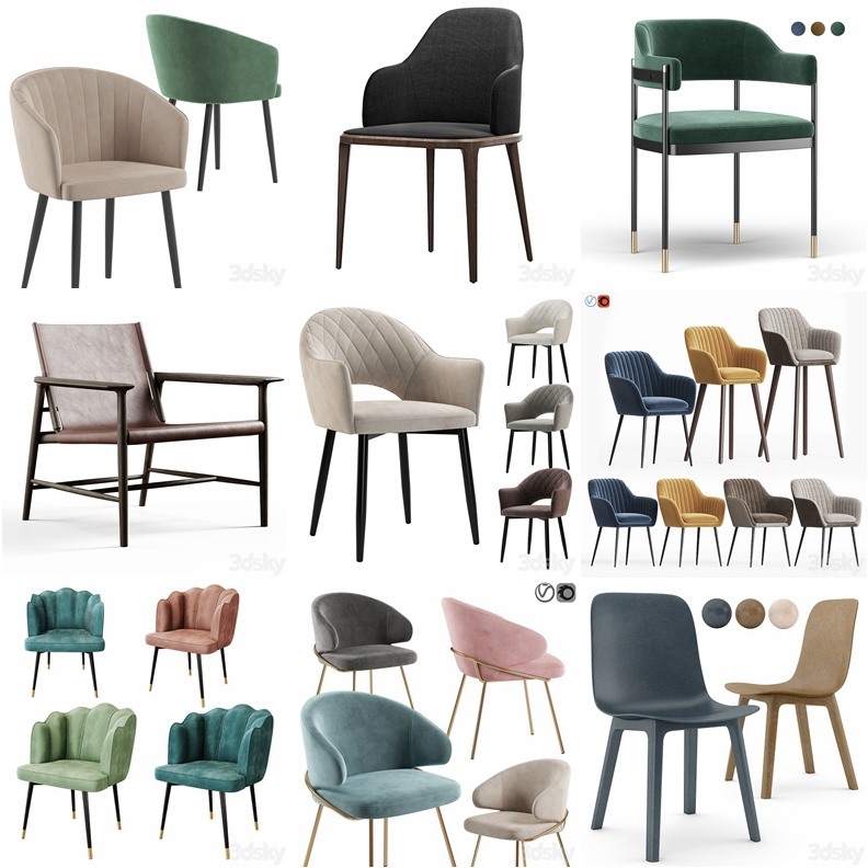 3Dsky Pro高精度椅子3D模型合集 3Dsky Pro Chair 3D Models Collection