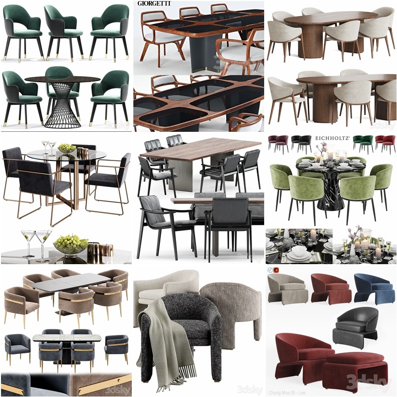 3Dsky Pro高精度椅子3D模型合集 3Dsky Pro Chair 3D Models Collection