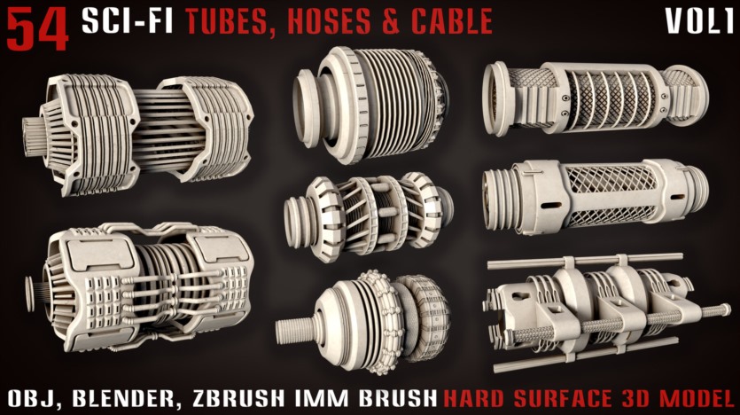 54种科幻管材、软管和电缆 54 Sci-Fi Tubes, Hoses & Cables - vol1
