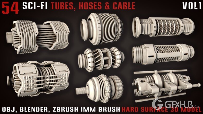 54种科幻管材、软管和电缆 54 Sci-Fi Tubes, Hoses & Cables - vol1