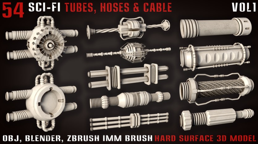 54种科幻管材、软管和电缆 54 Sci-Fi Tubes, Hoses & Cables - vol1