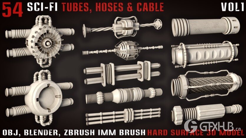 54种科幻管材、软管和电缆 54 Sci-Fi Tubes, Hoses & Cables - vol1