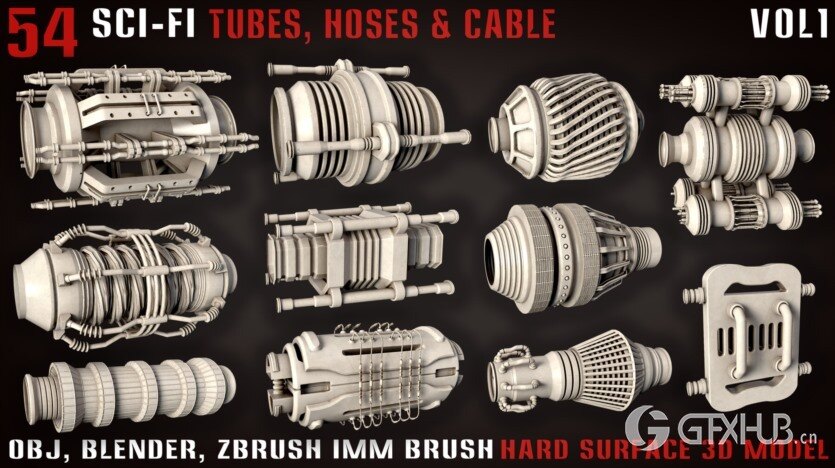 54种科幻管材、软管和电缆 54 Sci-Fi Tubes, Hoses & Cables - vol1